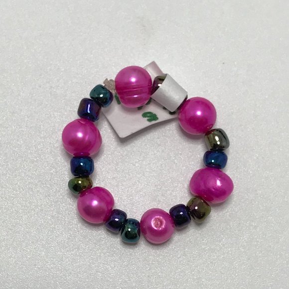 Handmade Pink Freshwater Pearl Ring, Size 7 3/4 - Picture 5 of 6